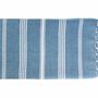 Bath towels - ORGANIC COTTON FOUTA - HAMMAM Collection - Color WHITE & OCEAN - KARAWAN AUTHENTIC