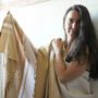 Serviettes de bain - FOUTA EN COTON BIOLOGIQUE - Collection SAND- Couleur SABLE & BLANC - KARAWAN AUTHENTIC