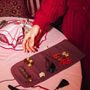 Bags and totes - Jewelry Pouch Audrey Burgundy & Fern - PALAIS SUSTAINABLE LUXURY