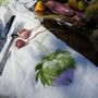 Table linen - Set of 4 embroidered napkins. Collection ARTICHOKE - ARTIPARIS