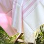 Bath towels - ORGANIC COTTON TOWEL - WHITE SAND Collection - Color WHITE & PARMA - KARAWAN AUTHENTIC