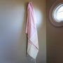 Bath towels - ORGANIC COTTON TOWEL - WHITE SAND Collection - Color WHITE & PARMA - KARAWAN AUTHENTIC