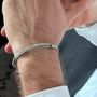 Bracelets - BRACELET TRESSE FINE- ARGENT ET ARGENT OXYDÉ - FAIT MAIN - HOMME&FEMME - KARAWAN AUTHENTIC