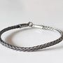 Bracelets - ROUND BRAID BRACELET - SILVER AND OXIDIZED SILVER - HANDMADE - MEN&WOMEN - KARAWAN AUTHENTIC