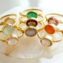 Jewelry - GOLD PLATED RING\" DROP\” AQUA CHALCY - KARAWAN AUTHENTIC