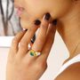 Bijoux - BAGUE PLAQUÉ OR "DROP" PIERRE DE LUNE - KARAWAN AUTHENTIC