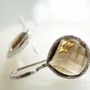 Bijoux - BOUCLES D'OREILLES ARGENT "DROP" QUARTZ FUMÉ - KARAWAN AUTHENTIC