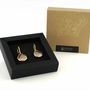 Bijoux - BOUCLES D'OREILLES PLAQUÉ OR "DROP" QUARTZ FUMÉ - KARAWAN AUTHENTIC