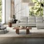 Coffee tables - Oval walnut barrel coffee table - ANGEL CERDÁ