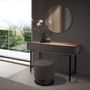Buffets - Console rectangulaire en noyer, bois gris foncé mat et acier noir - ANGEL CERDÁ