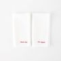Linge de table textile - Serviettes en lin brodées (lot de 2) — “Bon Appétit” & “Dinner Time” - OURY HOME