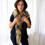 Scarves - LINEN, ORGANIC COTTON AND JUTE STOLE\" CHESS” - KARAWAN AUTHENTIC
