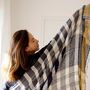 Scarves - LINEN, ORGANIC COTTON AND JUTE STOLE\" CHESS” - KARAWAN AUTHENTIC