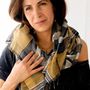 Scarves - LINEN, ORGANIC COTTON AND JUTE STOLE\" CHESS” - KARAWAN AUTHENTIC