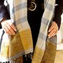 Foulards et écharpes - ETOLE EN LIN, COTON BIO ET JUTE "CHESS” - KARAWAN AUTHENTIC