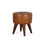 Stools - Round stool covered in bovine leather - GINER Y COLOMER