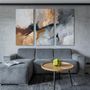 Paintings - Original handmade wall art. Abstract gray gold painting "Desert 2" - MATISS ART STUDIO