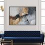 Paintings - Original handmade wall art. Abstract gray gold painting "Desert 2" - MATISS ART STUDIO