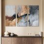 Paintings - Original handmade wall art. Abstract gray gold painting "Desert 2" - MATISS ART STUDIO