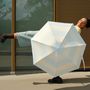 Cosmétiques - Mini parapluie-ombrelle anti-UV – Rayures Bleu Perle - Orionis - ANATOLE