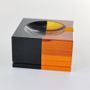 Objets de décoration - CENDRIER EN CRISTAL AMBRE/NOIR 12x12x7h - FANCY