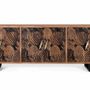 Sideboards - Natural and black acacia wood sideboard plus metal - GINER Y COLOMER