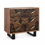 Chests of drawers - Acacia wood and metal chest of drawers - GINER Y COLOMER