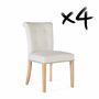 Chairs - Set of 4 beige fabric and wood chairs - GINER Y COLOMER