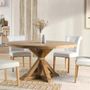Chairs - Set of 4 beige fabric and wood chairs - GINER Y COLOMER