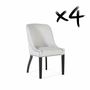 Chaises - Lot de 4 chaises en tissu gris - GINER Y COLOMER
