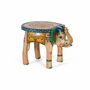 Tabourets - Tabouret en bois de manguier peint à la main avec détails multicolores - GINER Y COLOMER