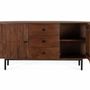 Buffets - Buffet avec 2 portes et 3 tiroirs en bois d'acacia et pieds en métal - GINER Y COLOMER