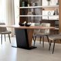 Dining Tables - Acacia wood and metal dining table - GINER Y COLOMER