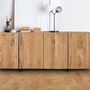 Sideboards - Rustic acacia and metal sideboard, natural elegance - GINER Y COLOMER
