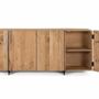 Sideboards - Rustic acacia and metal sideboard, natural elegance - GINER Y COLOMER
