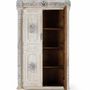 Wardrobe - Aged white mango wood cabinet with a sophisticated touch - GINER Y COLOMER