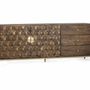 Sideboards - Sophisticated mango wood and metal sideboard in walnut and gold - GINER Y COLOMER