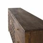 Sideboards - Sophisticated mango wood and metal sideboard in walnut and gold - GINER Y COLOMER