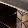 Sideboards - Sophisticated mango wood and metal sideboard in walnut and gold - GINER Y COLOMER