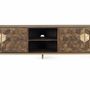 Meubles TV - Meuble tv 4 portes bois de manguier et socle métal - GINER Y COLOMER