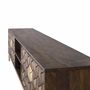 Meubles TV - Meuble tv 4 portes bois de manguier et socle métal - GINER Y COLOMER