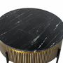 Tables basses - Table basse en bois recouverte de bronze et plateau en marbre - GINER Y COLOMER