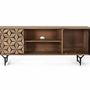 TV stands - TV cabinet with 2 doors and 2 shelves in mango wood - GINER Y COLOMER