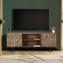 TV stands - TV cabinet with 2 doors and 2 shelves in mango wood - GINER Y COLOMER
