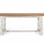 Tables Salle à Manger - Table à manger rectangulaire avec pieds tournés en blanc 200 cm - GINER Y COLOMER