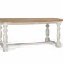 Tables Salle à Manger - Table à manger rectangulaire avec pieds tournés en blanc 200 cm - GINER Y COLOMER