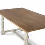 Tables Salle à Manger - Table à manger rectangulaire avec pieds tournés en blanc 200 cm - GINER Y COLOMER
