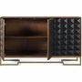 Sideboards - Hand-carved sideboard in mango wood with gilded legs 135 cm - GINER Y COLOMER