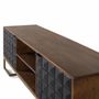 Meubles TV - Meuble TV fait main en bois de manguier avec pieds dorés, 150 cm - GINER Y COLOMER