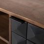 Meubles TV - Meuble TV fait main en bois de manguier avec pieds dorés, 150 cm - GINER Y COLOMER